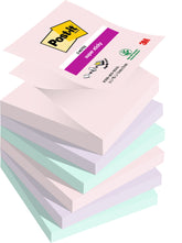Post it Super Sticky Z Notes Soulful Colours 76x76mm 90 Sheets (Pack 6) 7100259322